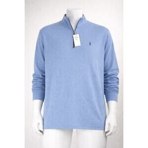 Polo Ralph Lauren Mens XL Light Blue Quarter Zip Pullover Sweater Golf Preppy